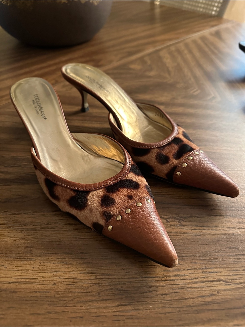 Authentic Dolce & Gabbana Ponyhair Animal Print Mules- Size 39.5 fits like a US9